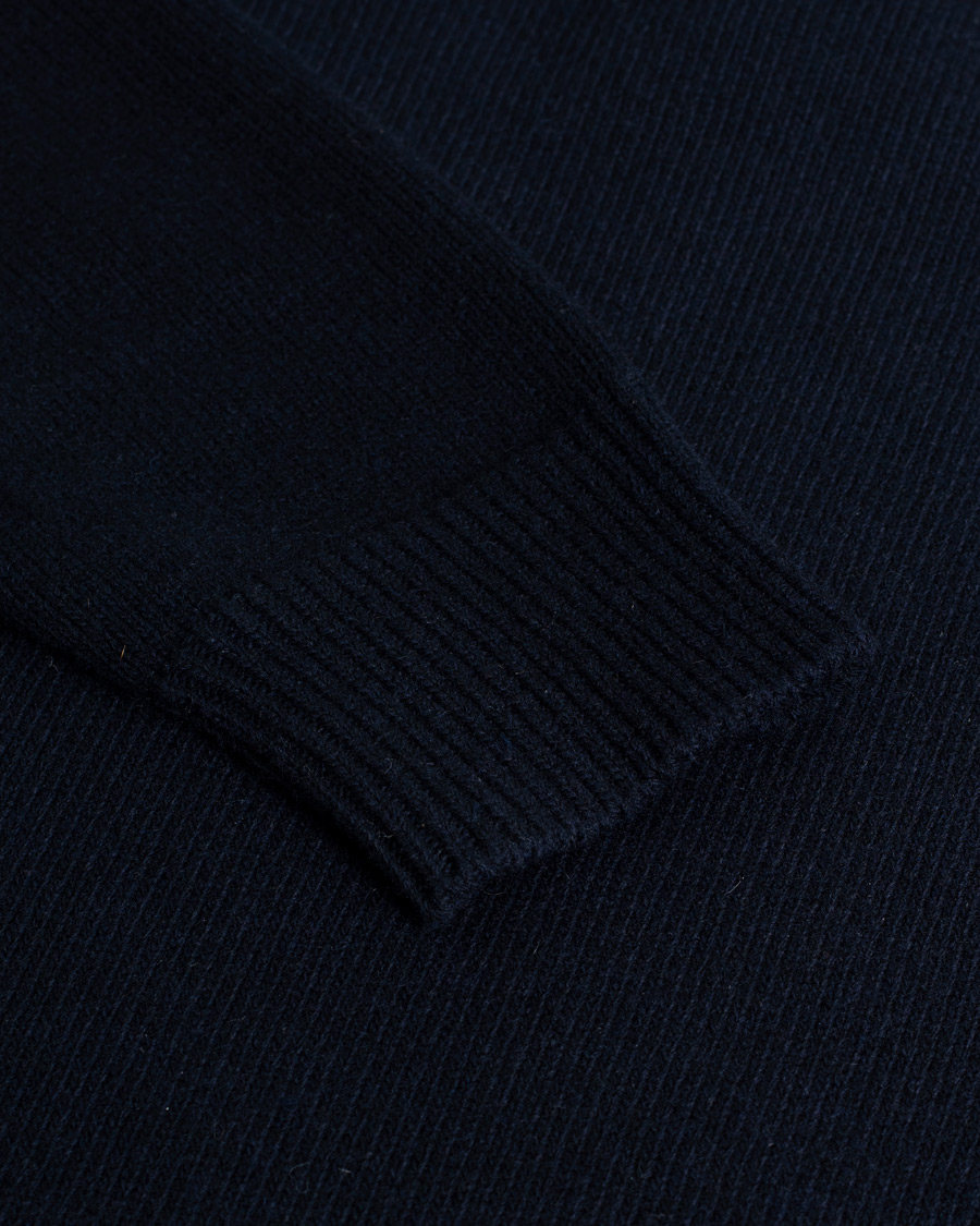 Herr |  | Pre-owned | Stone Island Knitted Lambwool Half Button Zip Navy Blue