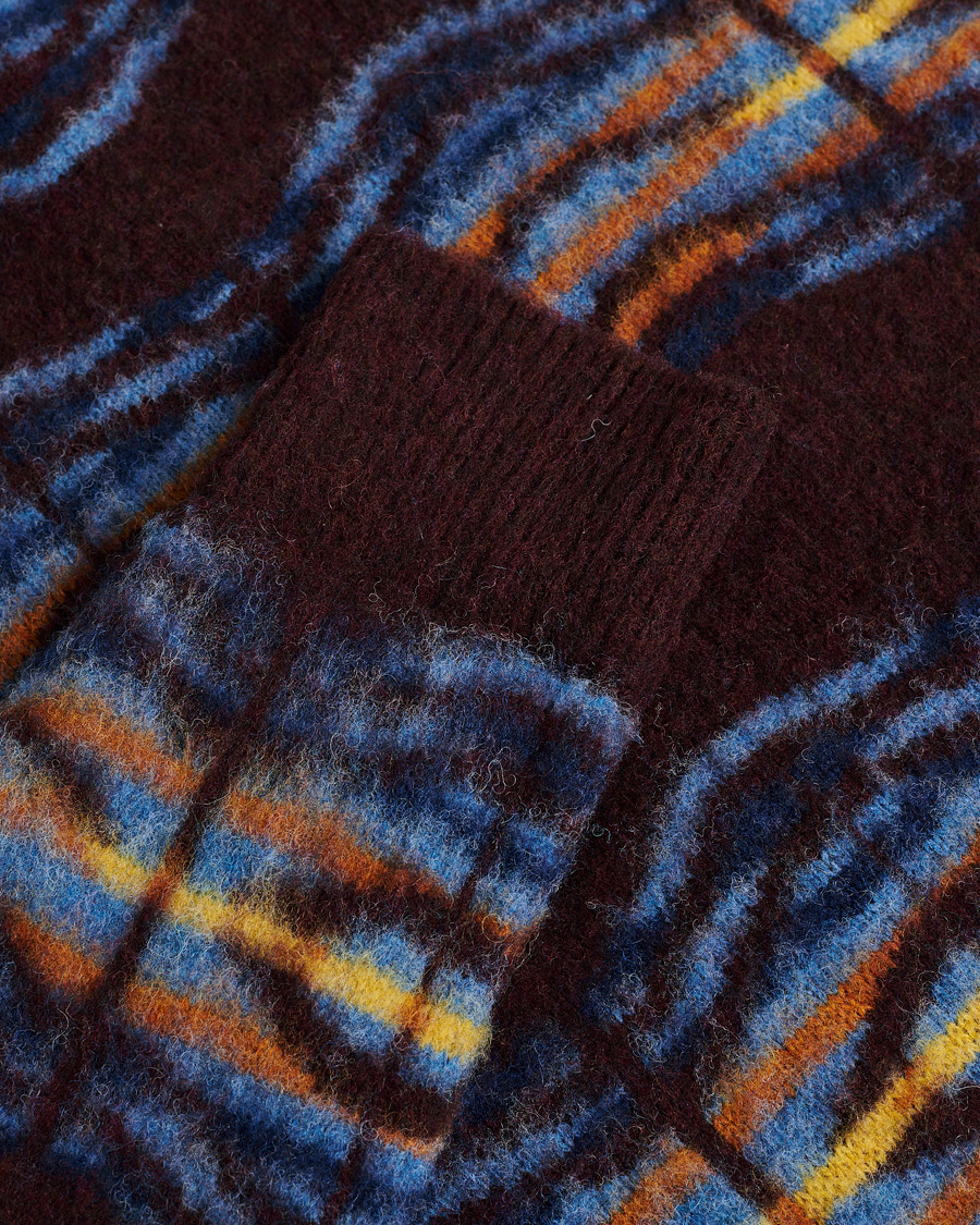 Men | Pre-owned Sweaters & Knitwear | Pre-owned | Howlin' Brushed Wool Pattern Cardigan Bordeaux M