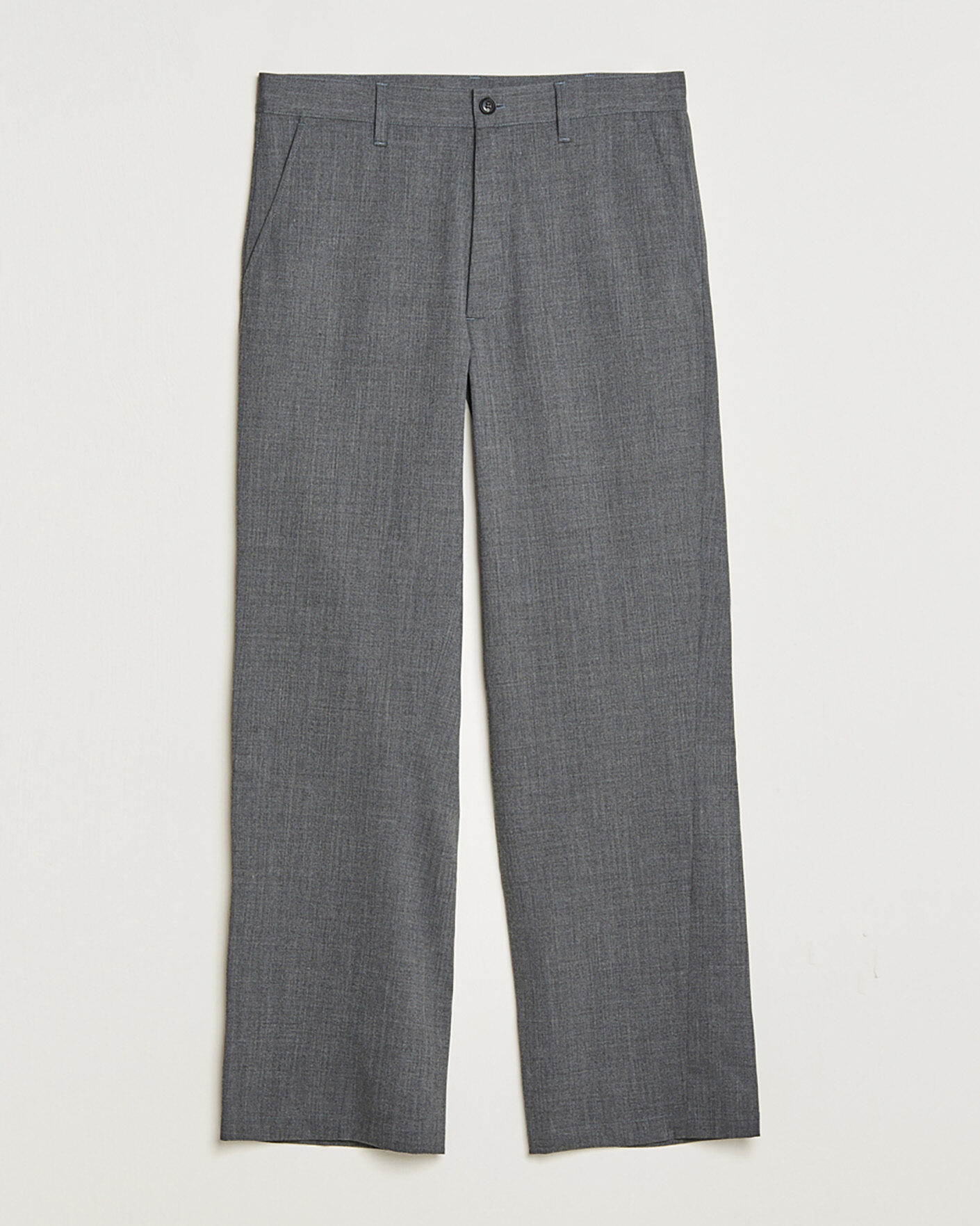Men | Pre-owned Trousers | Pre-owned | Sunflower Wide Twist Wool Trousers Grey Melange 48