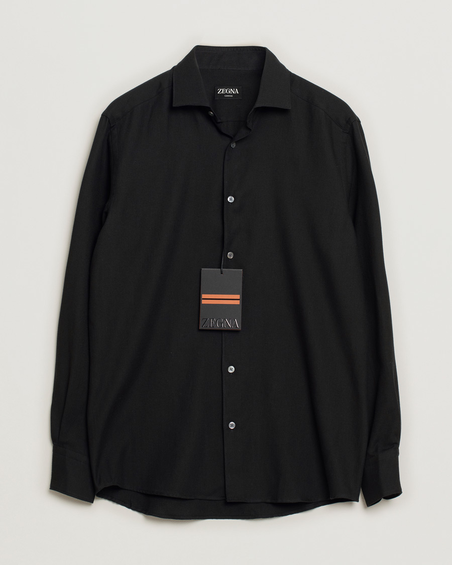 Men | Shirts | Pre-owned | Zegna Cotton/Cashmere Casual Shirt Black