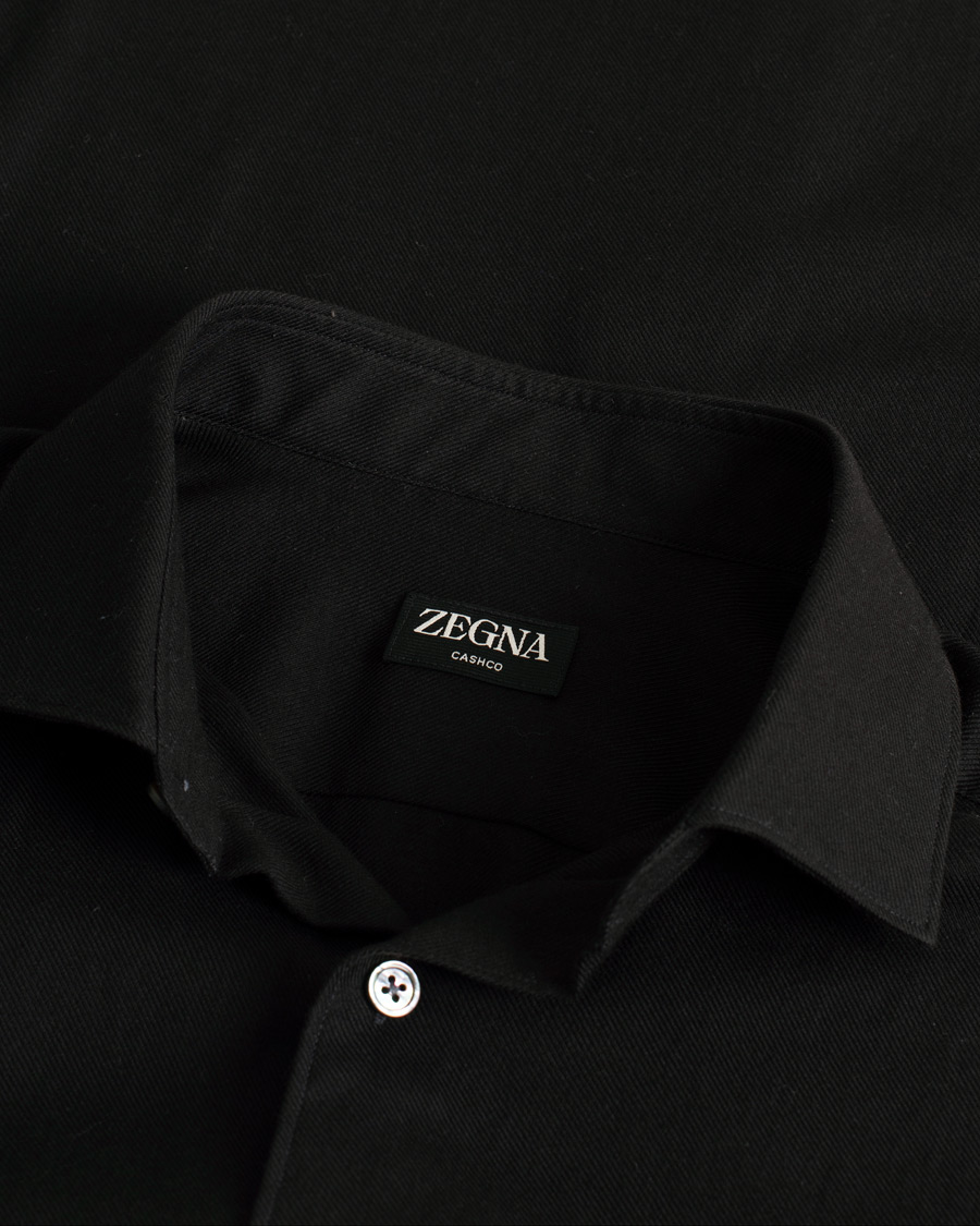 Men | Shirts | Pre-owned | Zegna Cotton/Cashmere Casual Shirt Black