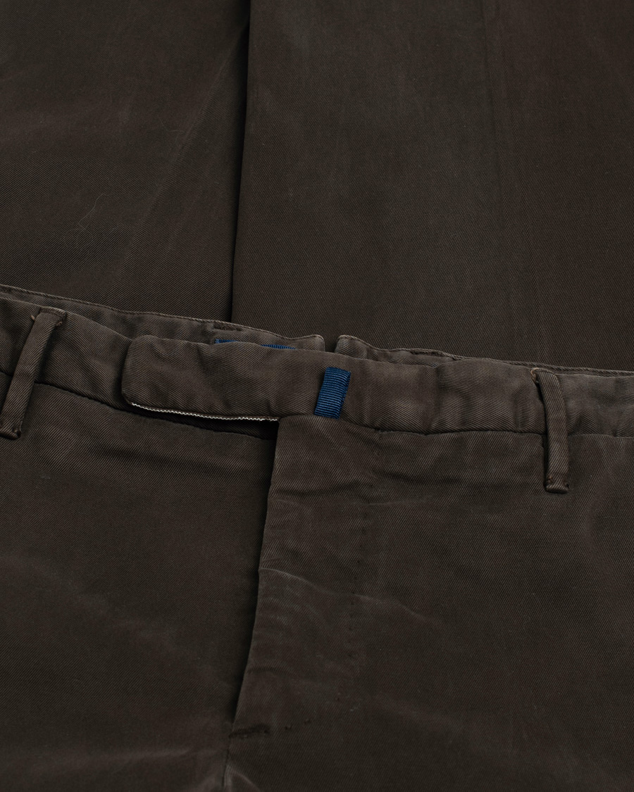 Men | Trousers | Pre-owned | Incotex Slim Fit Cotton Stretch Chinos Dark Brown