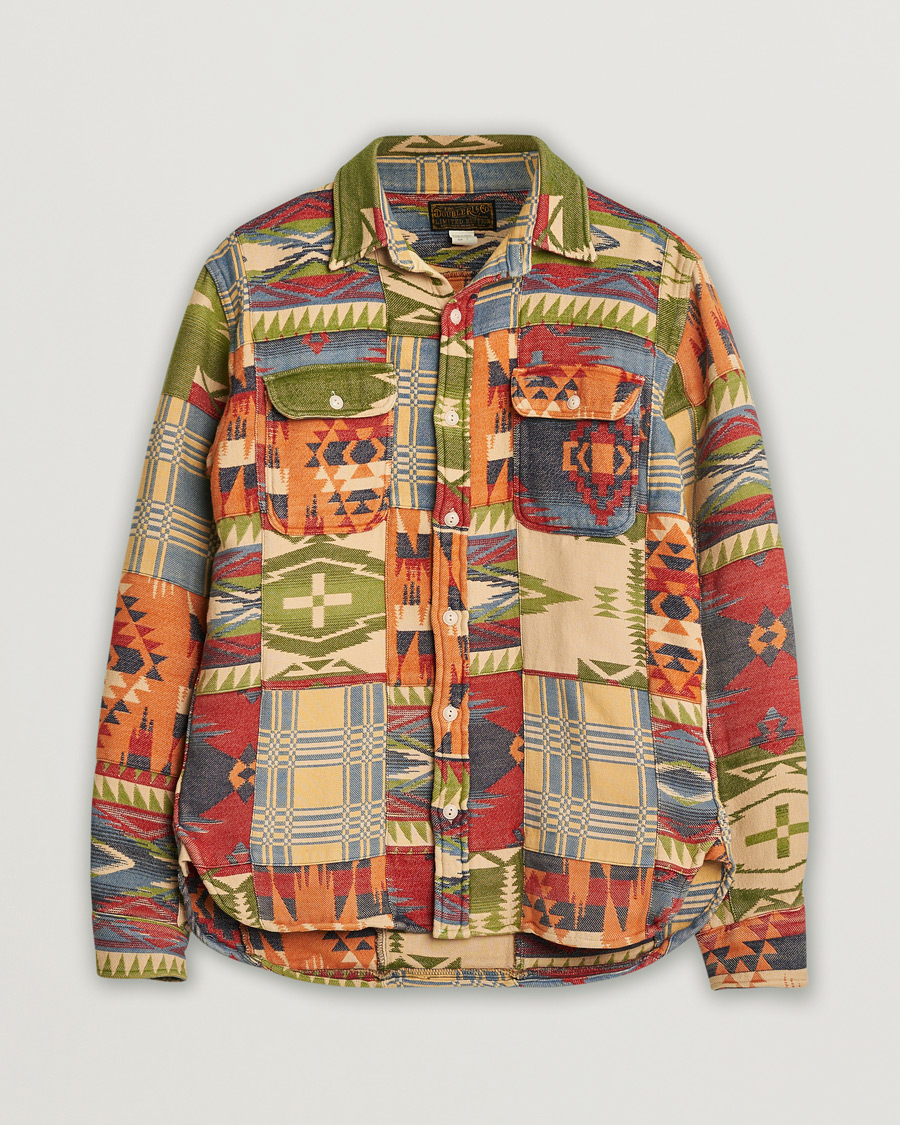 Men | Shirts | Pre-owned | RRL Matlock Patchwork Workshirt Red/Multi M