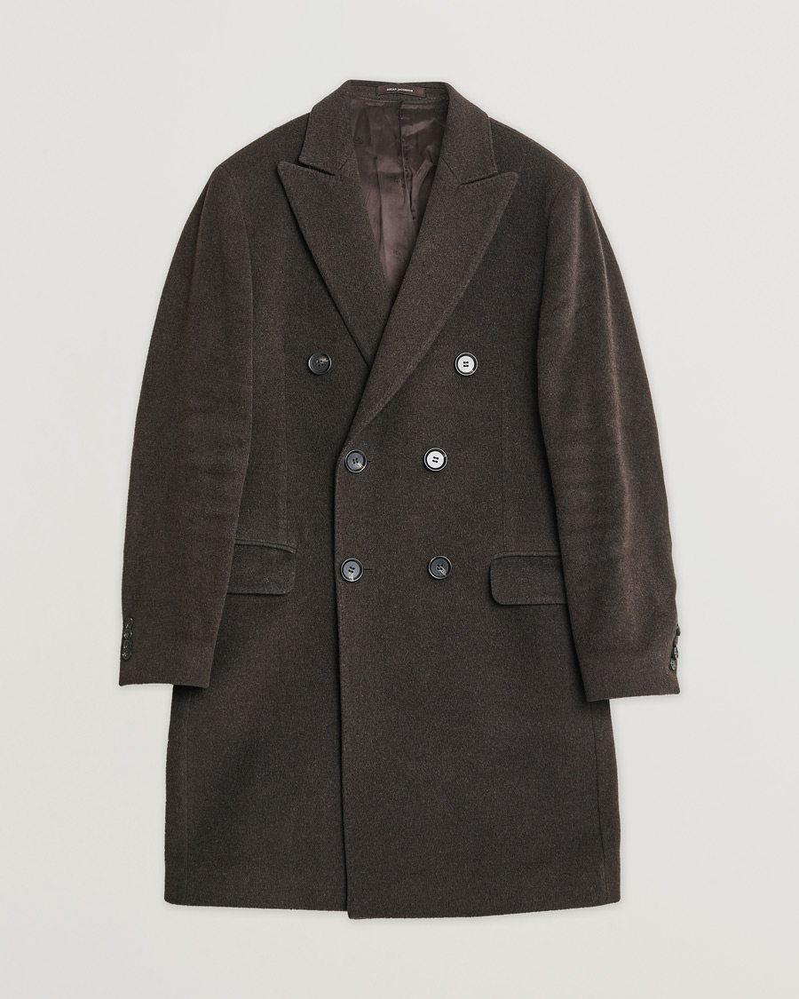 Men | Pre-owned Coats & Jackets | Pre-owned | Oscar Jacobson Sebastian Wool/Cashmere Double Breasted Coat Brown 48