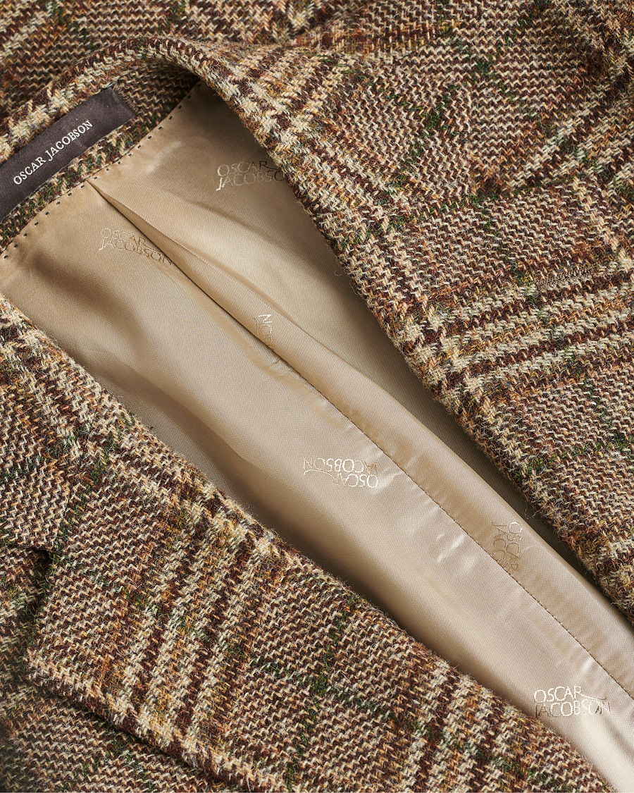 Men | Blazers | Pre-owned | Oscar Jacobson Fogerty Soft Checked Wool Blazer Brown