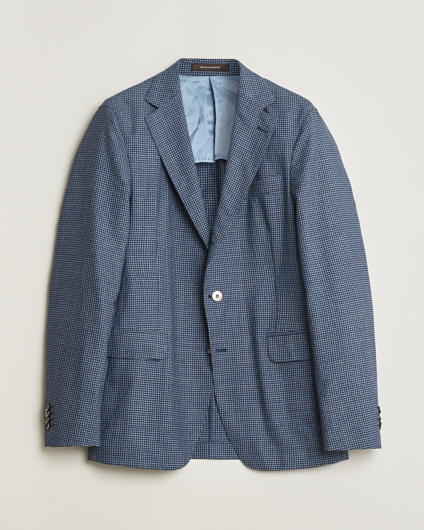 Men | Pre-owned Blazers | Pre-owned | Oscar Jacobson Evens Checked Blazer Blue 50