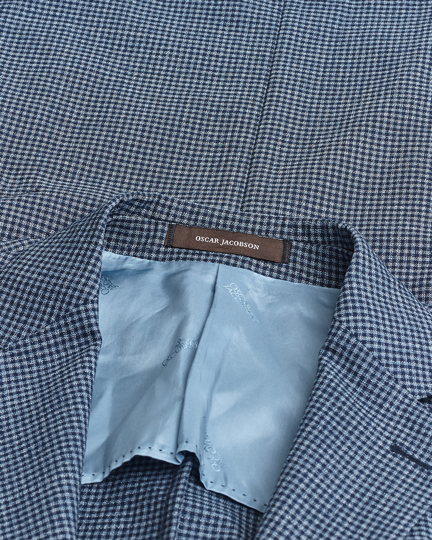 Men | Pre-owned Blazers | Pre-owned | Oscar Jacobson Evens Checked Blazer Blue 50