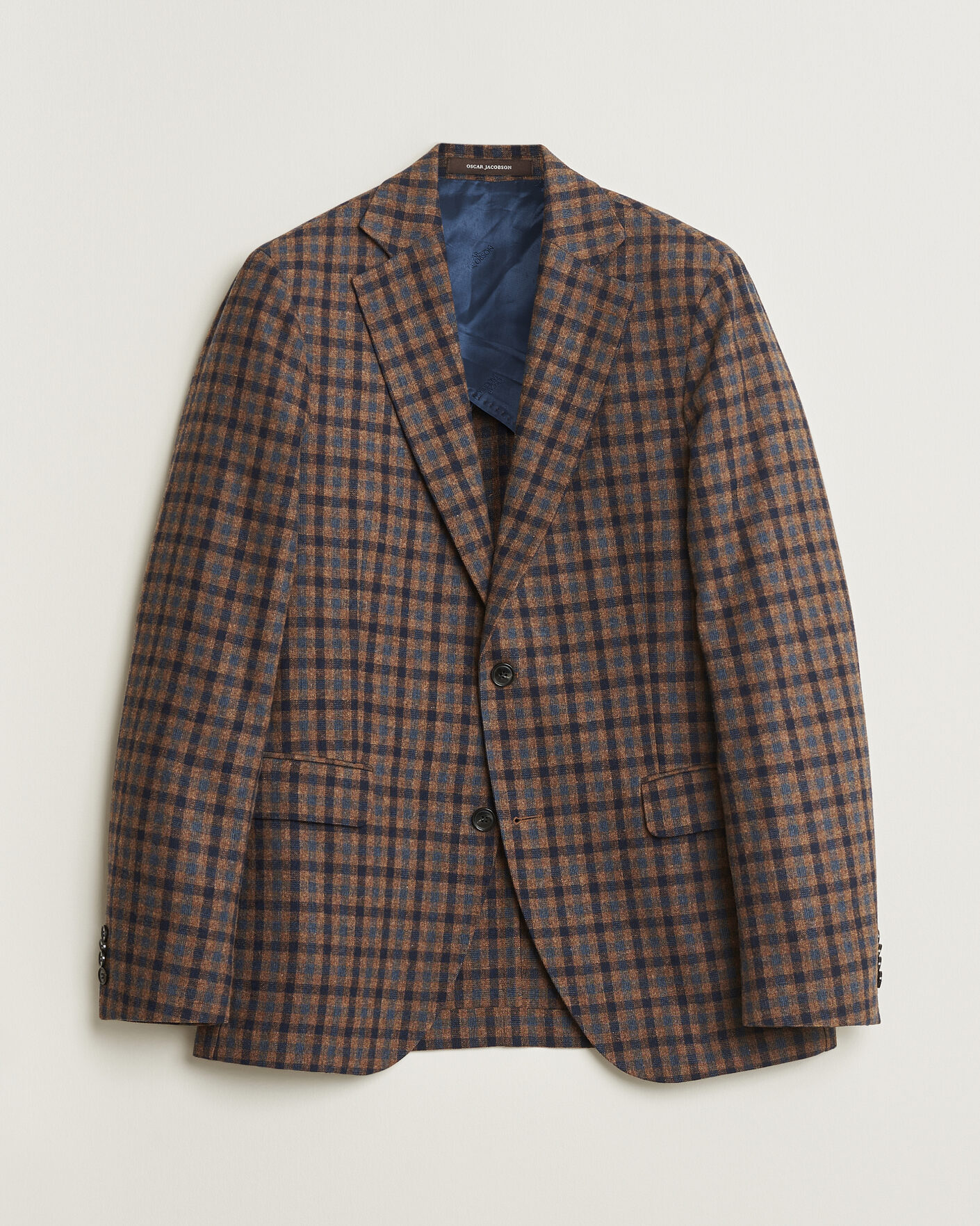 Men | Pre-owned Blazers | Pre-owned | Oscar Jacobson Egel Checked Wool Blazer Brown 50