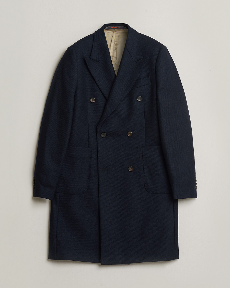 Men | Pre-owned Coats & Jackets | Pre-owned | Morris Double Breasted Wool Coat Navy 48