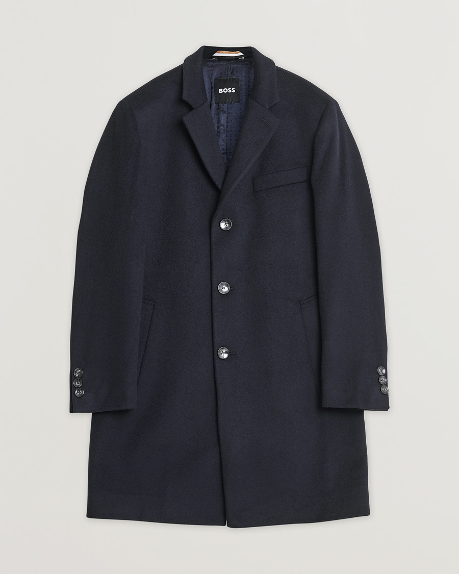 Men | Pre-owned Coats & Jackets | Pre-owned | BOSS BLACK Hyde Wool/Cashmere Coat Dark Blue