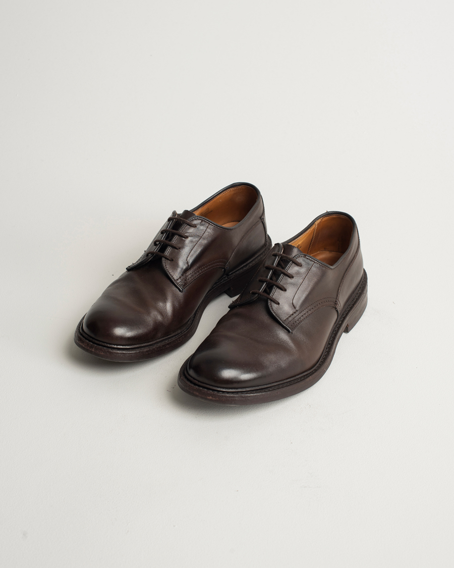 Men | Tricker's Woodstock Derby Shoes Brown Leather UK10,5 - EU45 | Pre-owned | Tricker's Woodstock Derby Shoes Brown Leather UK10,5 - EU45