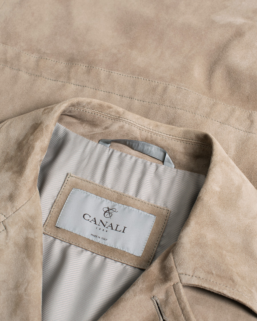 Men | Coats & Jackets | Pre-owned | Canali Suede Safari Jacket Beige 50