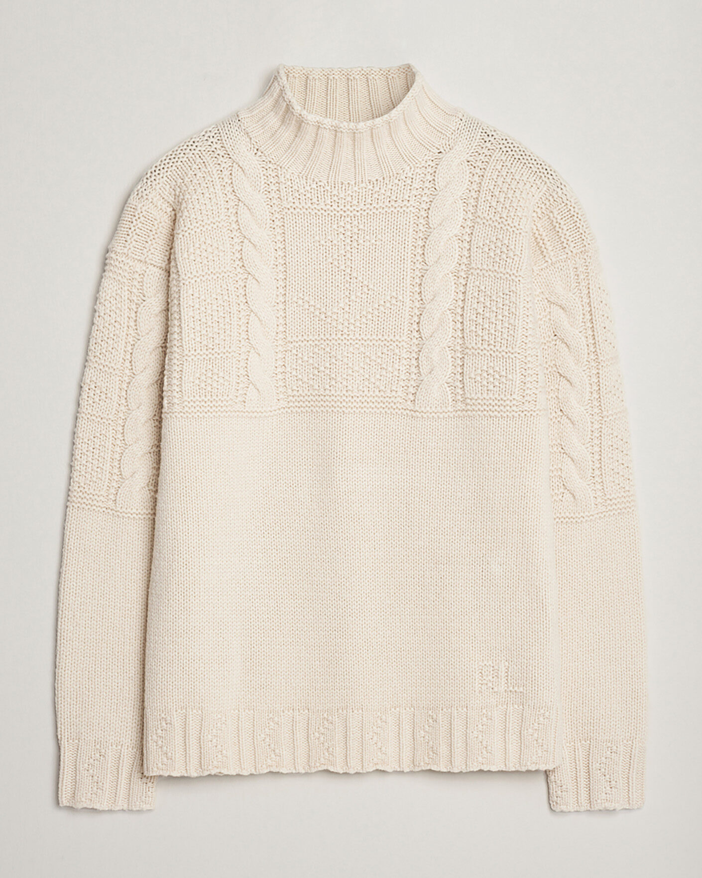 Men | Pre-owned Sweaters & Knitwear | Pre-owned | Polo Ralph Lauren Wool Knitted Aran Rollneck Cream M