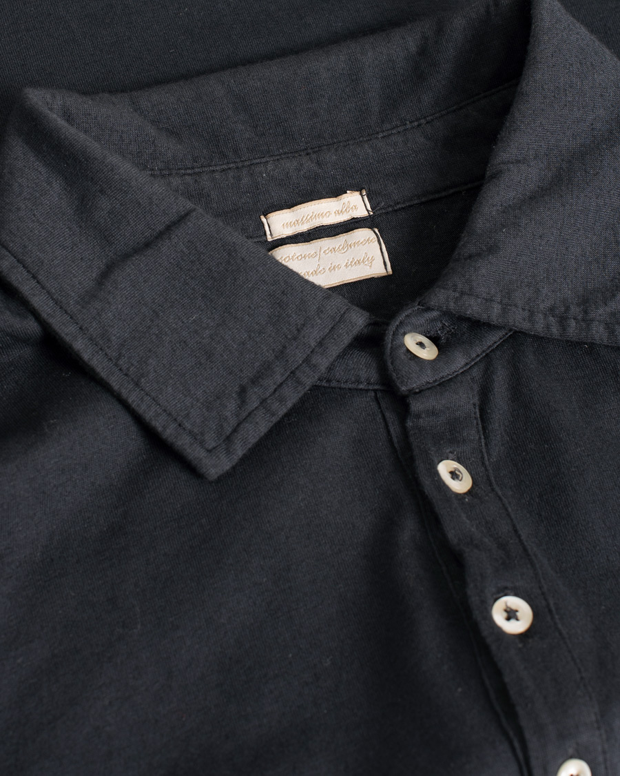 Men | Sweaters & Knitwear | Pre-owned | Massimo Alba Long Sleeve Polo Washed Black S