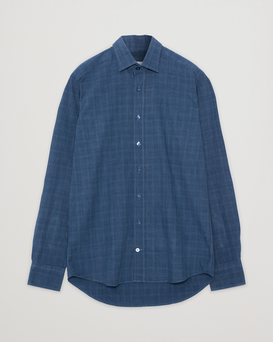 Men |  | Pre-owned | Slim Fit Checked Cotton Shirt Blue 38 - S