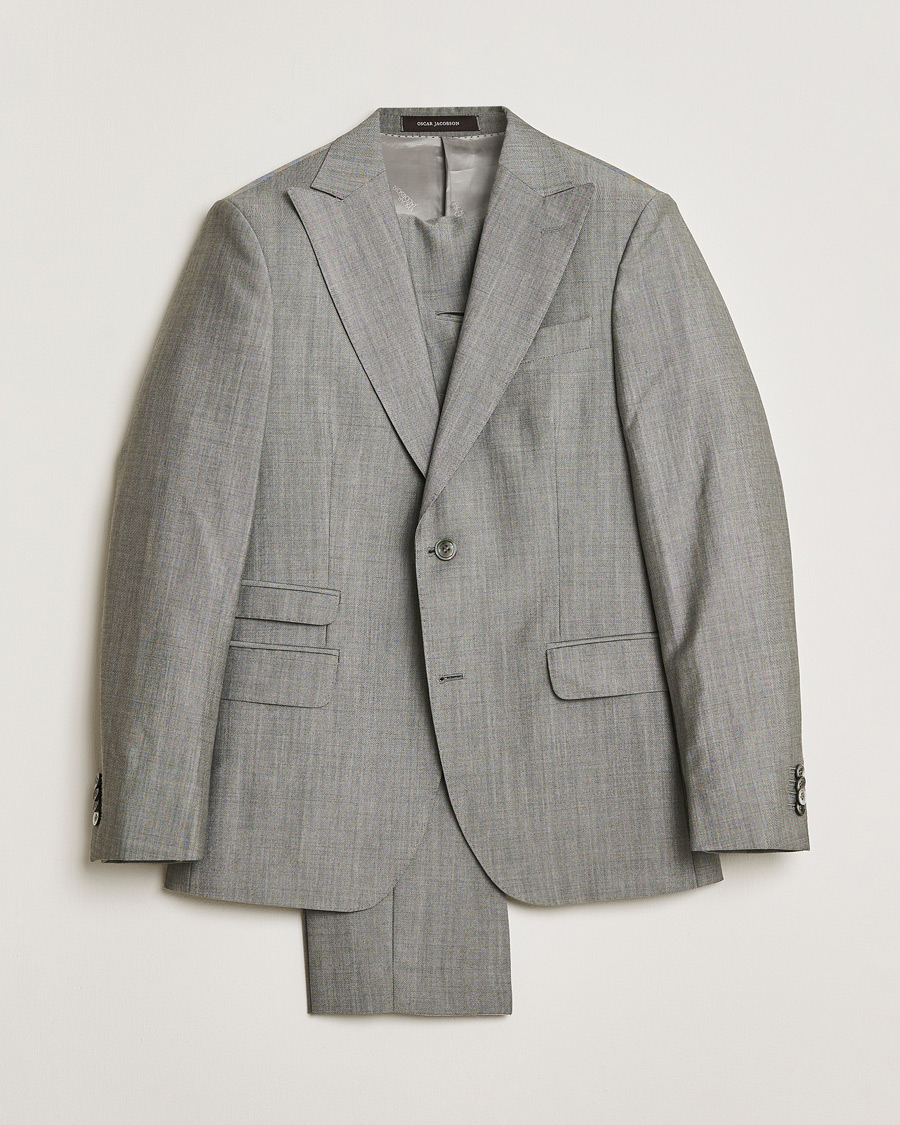 Men | Oscar Jacobson Elmer Suit Grey Melange 48 | Pre-owned | Oscar Jacobson Elmer Suit Grey Melange 48