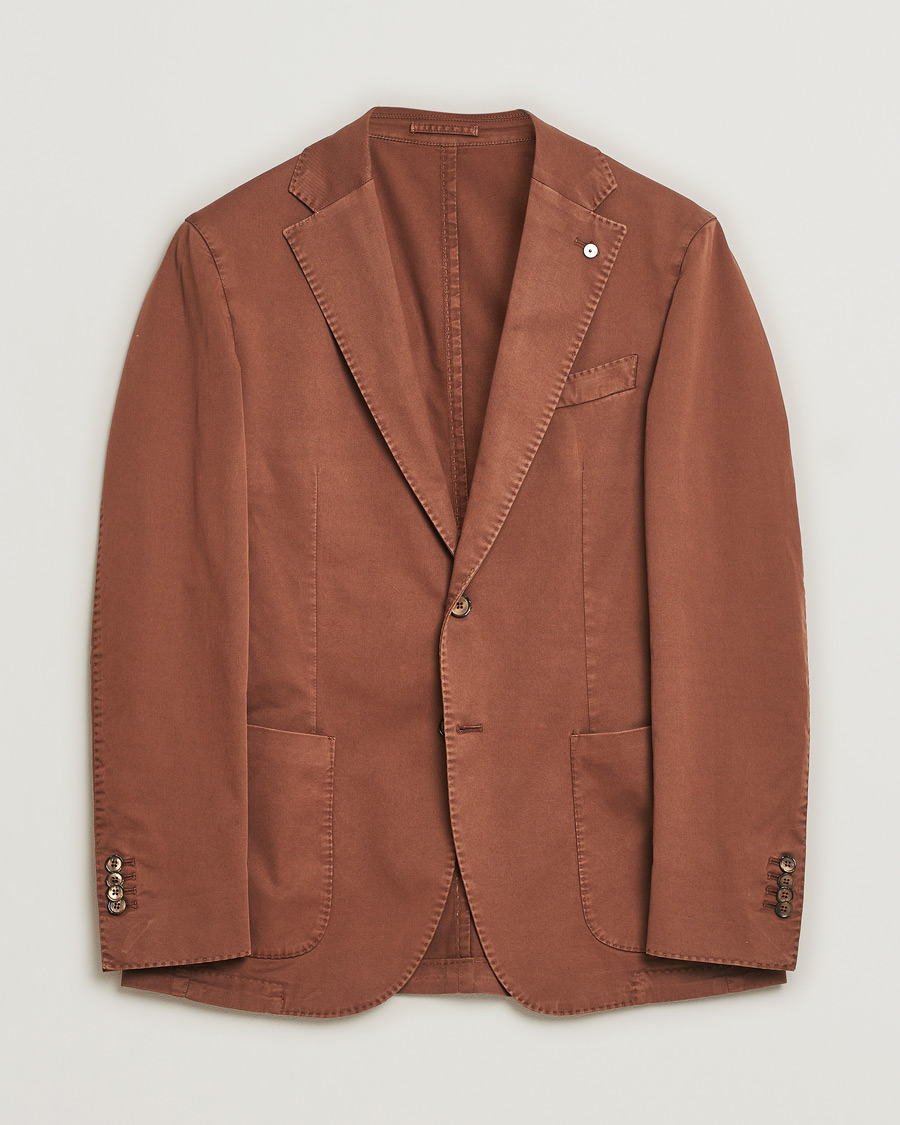 Men | Blazers | Pre-owned | L.B.M. 1911 Jack Regular Fit Cotton Stretch Blazer Brown
