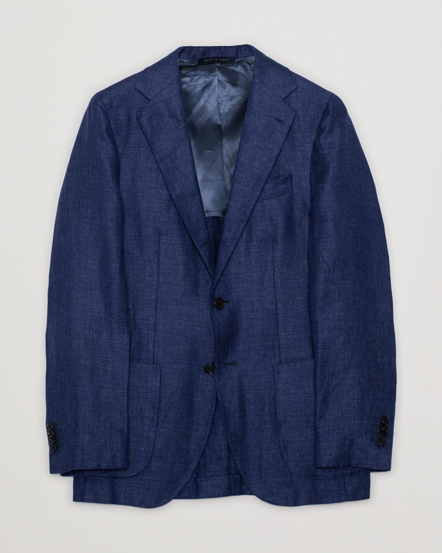 Men | Blazers | Pre-owned | Gaiola Napoli Wool/Linen Blazer Blue 46