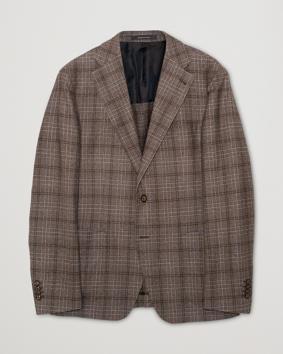 Men | Blazers | Pre-owned | Tagliatore Checked Blazer Brown/Navy 52