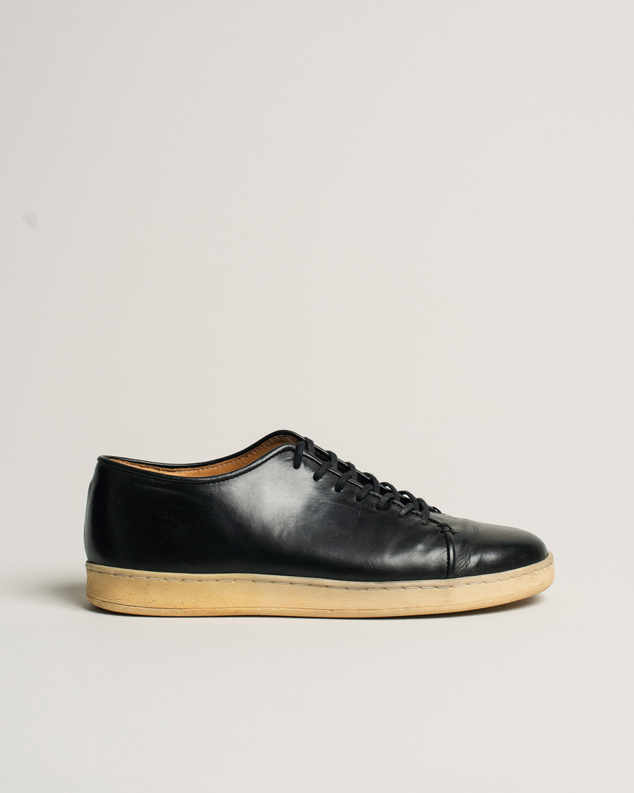 Men | Crown Northampton Harlestone Leather Sneaker Black UK7,5 | Pre-owned | Crown Northampton Harlestone Leather Sneaker Black UK7,5