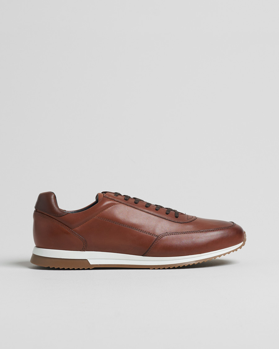 Men | Loake 1880 Bannister Leather Running Sneaker Cedar | Pre-owned | Loake 1880 Bannister Leather Running Sneaker Cedar