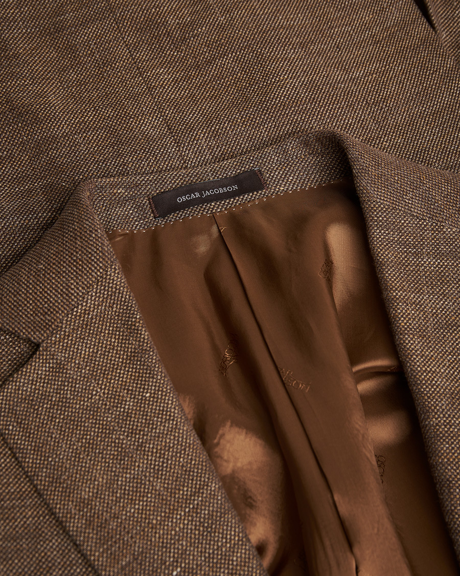Men | Blazers | Pre-owned | Oscar Jacobson Ego Linen/Wool Blazer Brown 52