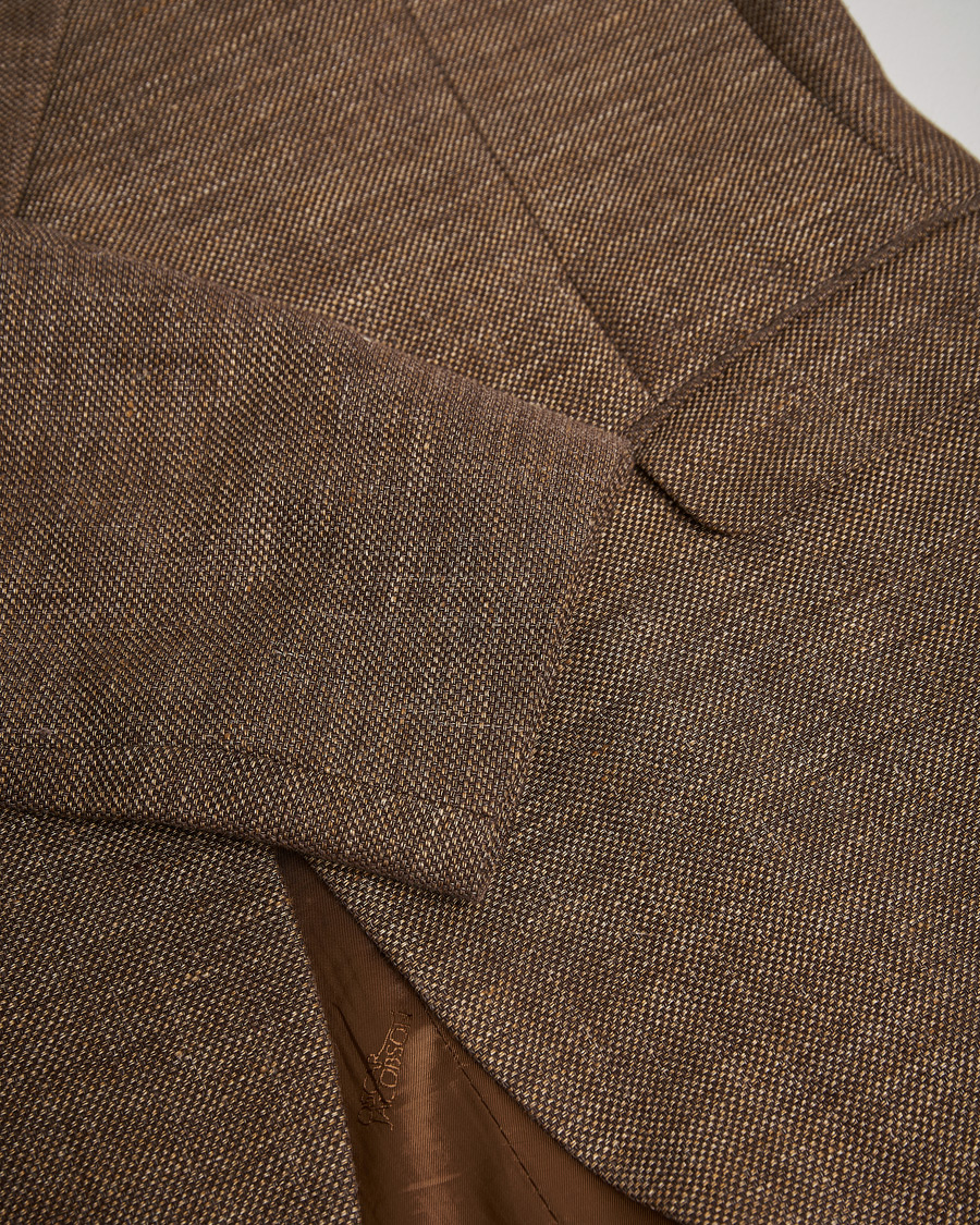 Men | Blazers | Pre-owned | Oscar Jacobson Ego Linen/Wool Blazer Brown 52