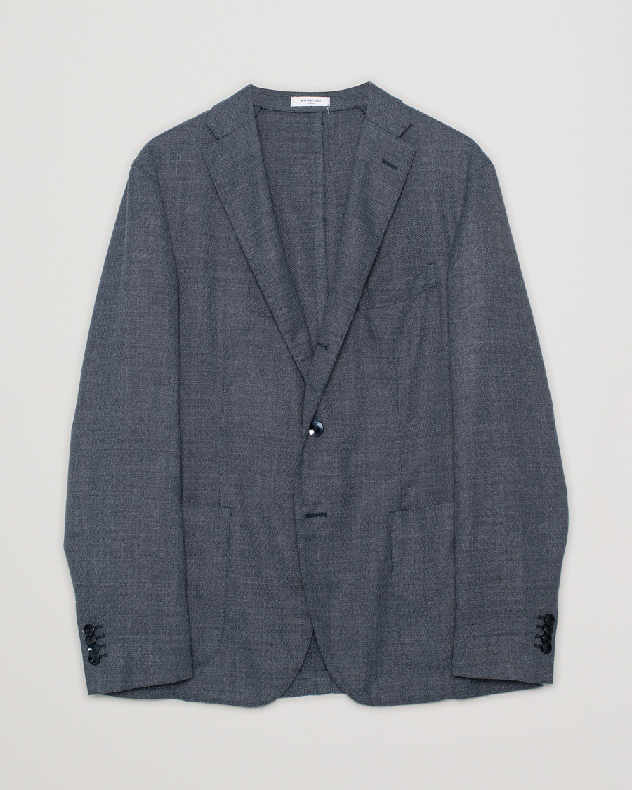 Men | Boglioli K Jacket Wool Hopsack Blazer Grey 52 | Pre-owned | Boglioli K Jacket Wool Hopsack Blazer Grey 52