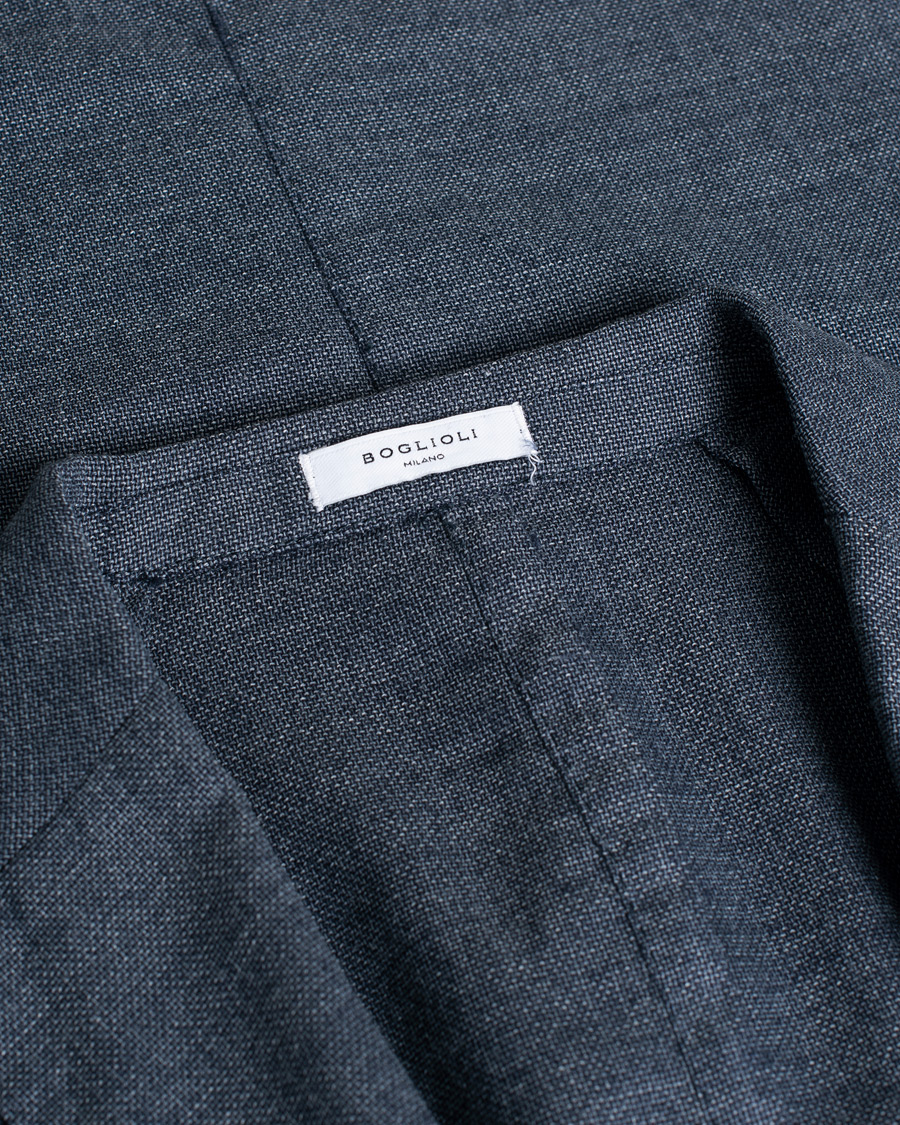 Men | Boglioli K Jacket Wool Hopsack Blazer Grey 52 | Pre-owned | Boglioli K Jacket Wool Hopsack Blazer Grey 52