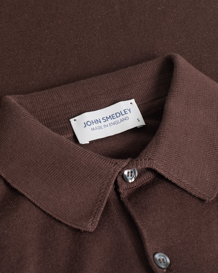 Men | Polo Shirts | Pre-owned | John Smedley Adrian Slim Fit Sea Island Polo Chocolat