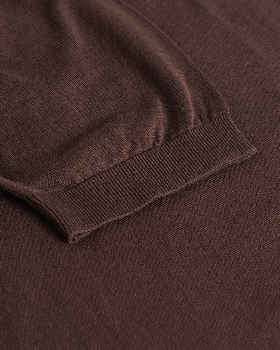 Men | Polo Shirts | Pre-owned | John Smedley Adrian Slim Fit Sea Island Polo Chocolat