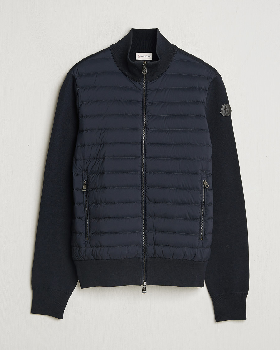 Men | Sweaters & Knitwear | Pre-owned | Moncler Light Hybrid Zip Jacket Navy