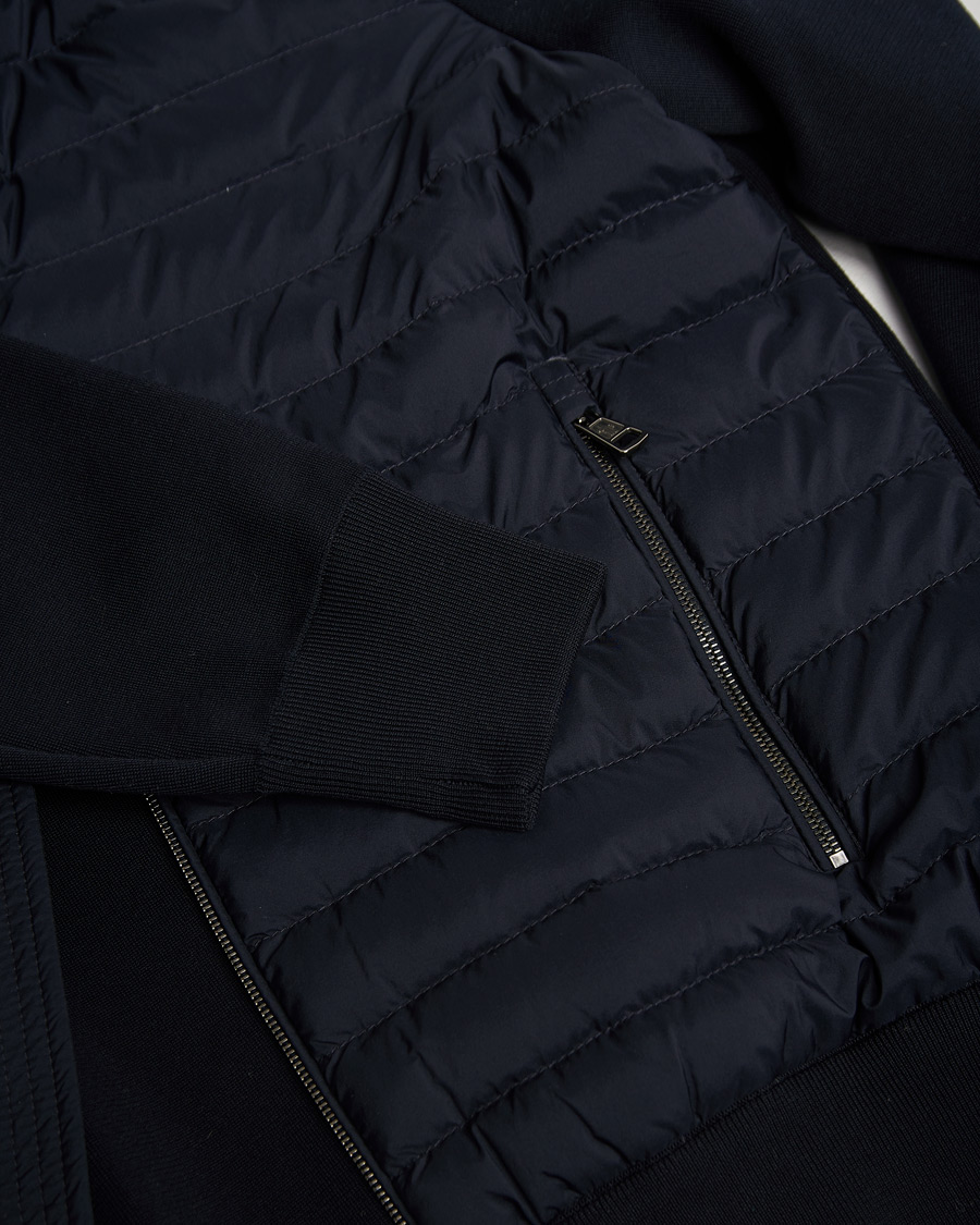 Men | Sweaters & Knitwear | Pre-owned | Moncler Light Hybrid Zip Jacket Navy