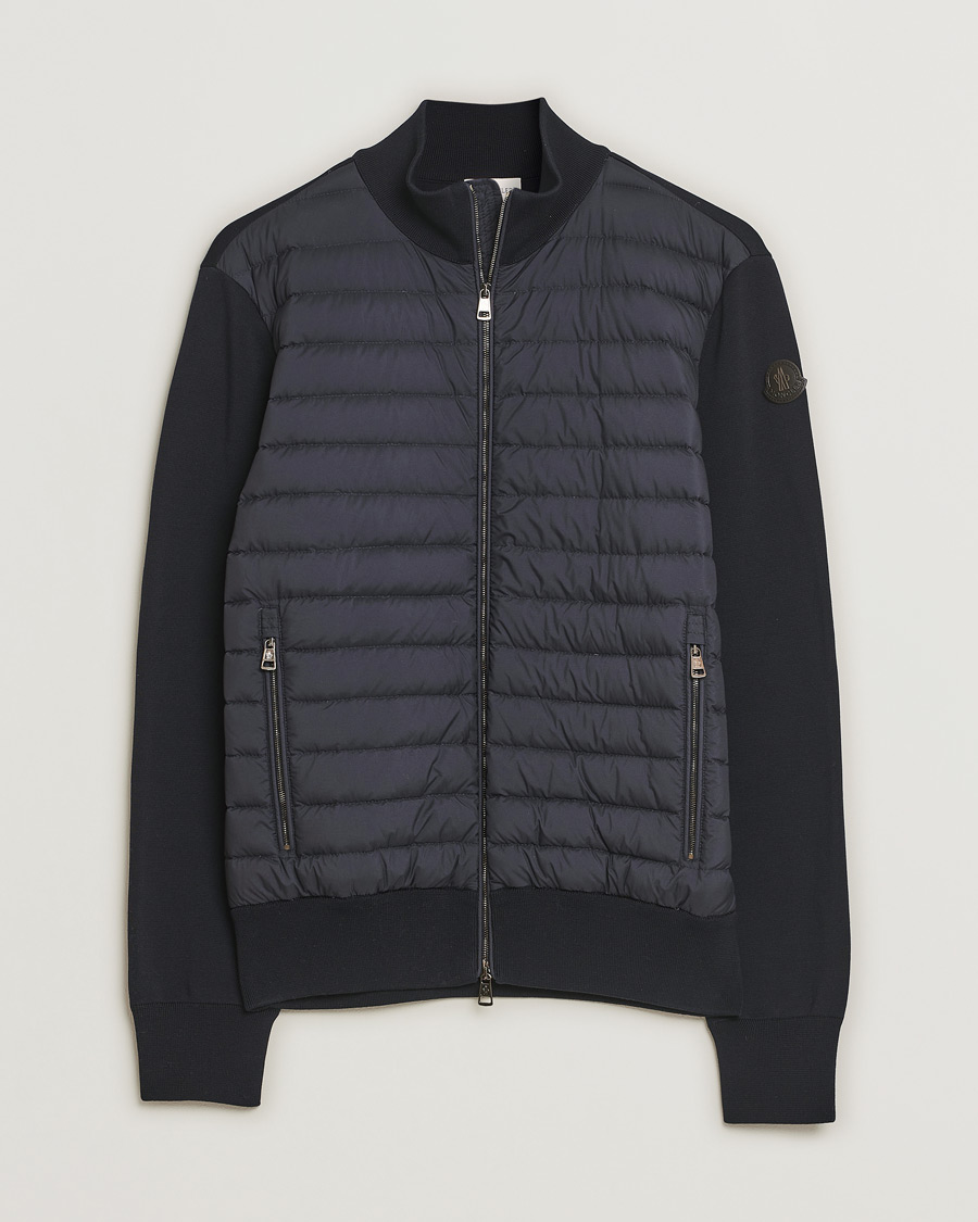 Men | Sweaters & Knitwear | Pre-owned | Moncler Light Hybrid Zip Jacket Navy