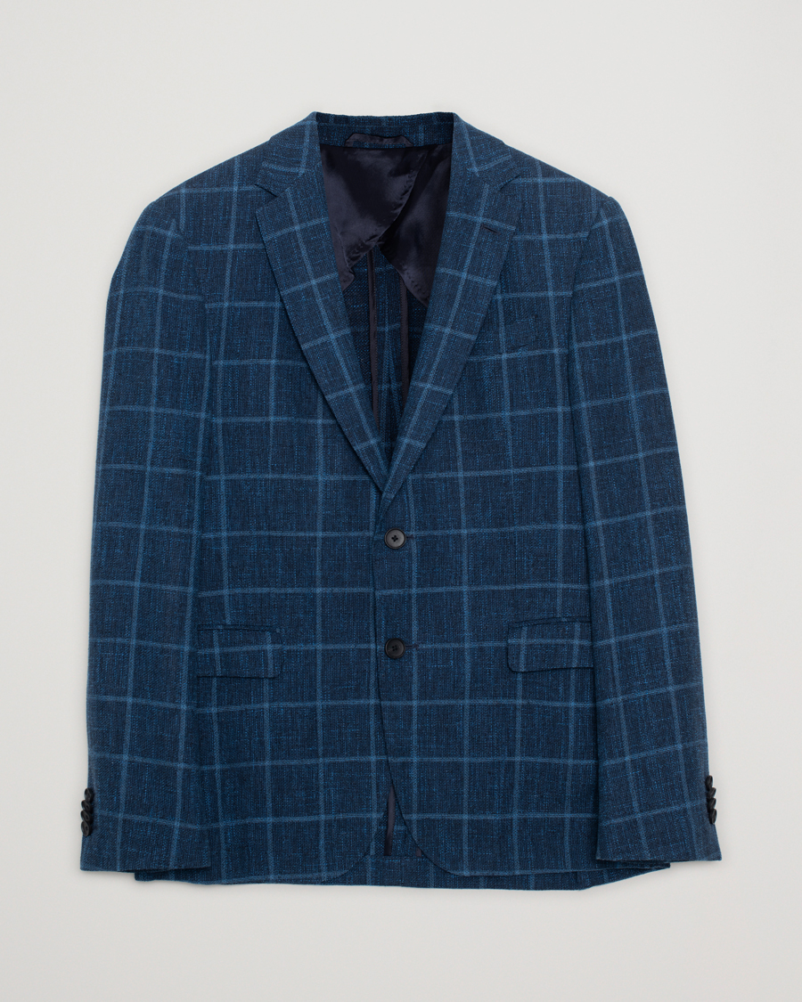 Men | Blazers | Pre-owned | Hugo Boss Nobis Checked Blazer Dark Blue 46