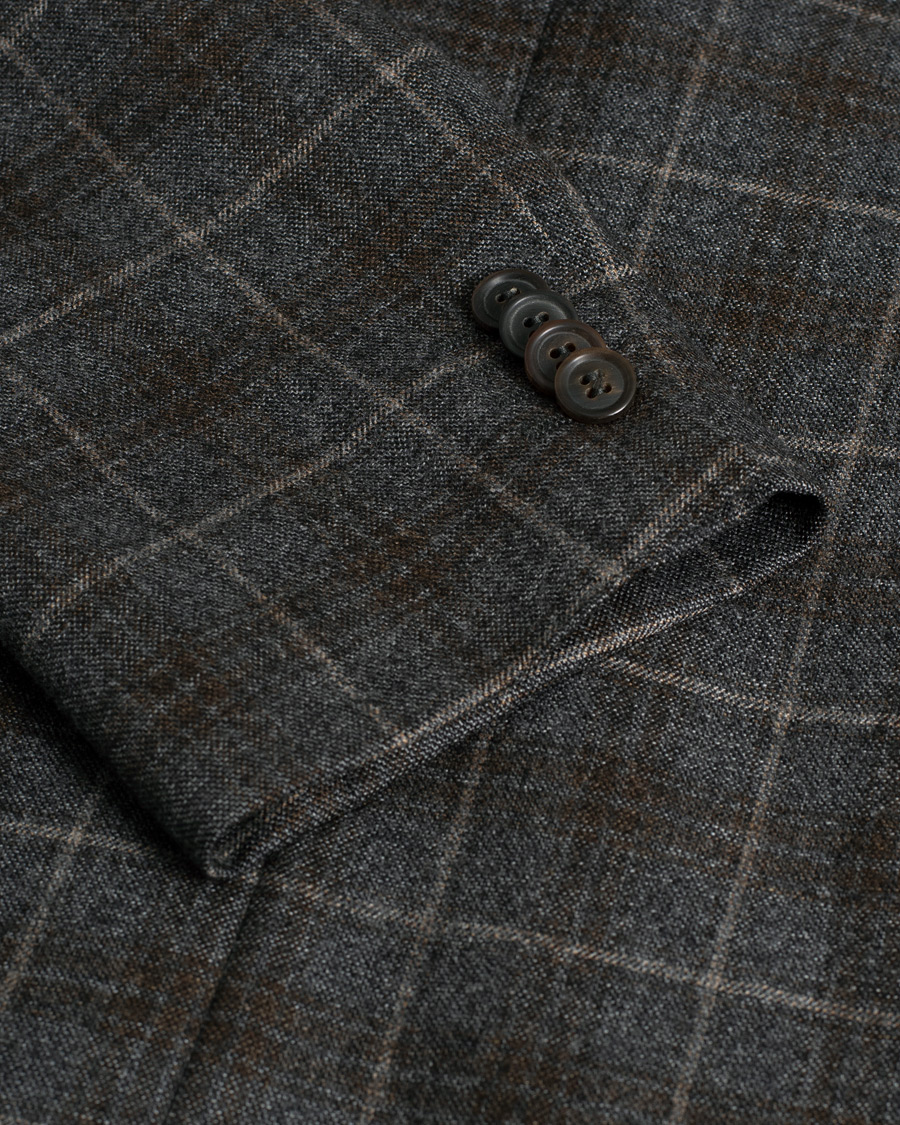Herr | Pre-owned Kavajer | Pre-owned | BOSS The Smith Checked Vitgin Wool Blazer Brown 50