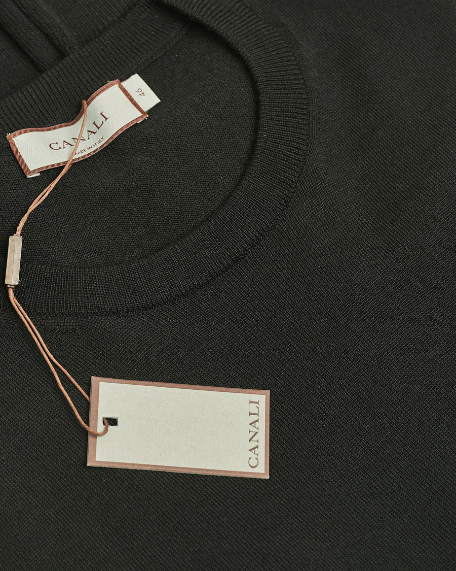 Men | Sweaters & Knitwear | Pre-owned | Canali Merino Wool Crew Neck Black