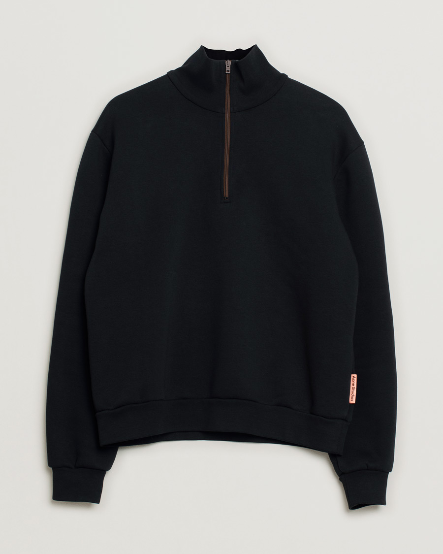 Men | Acne Studios Half Zip Sweatshirt Black L | Pre-owned | Acne Studios Half Zip Sweatshirt Black L