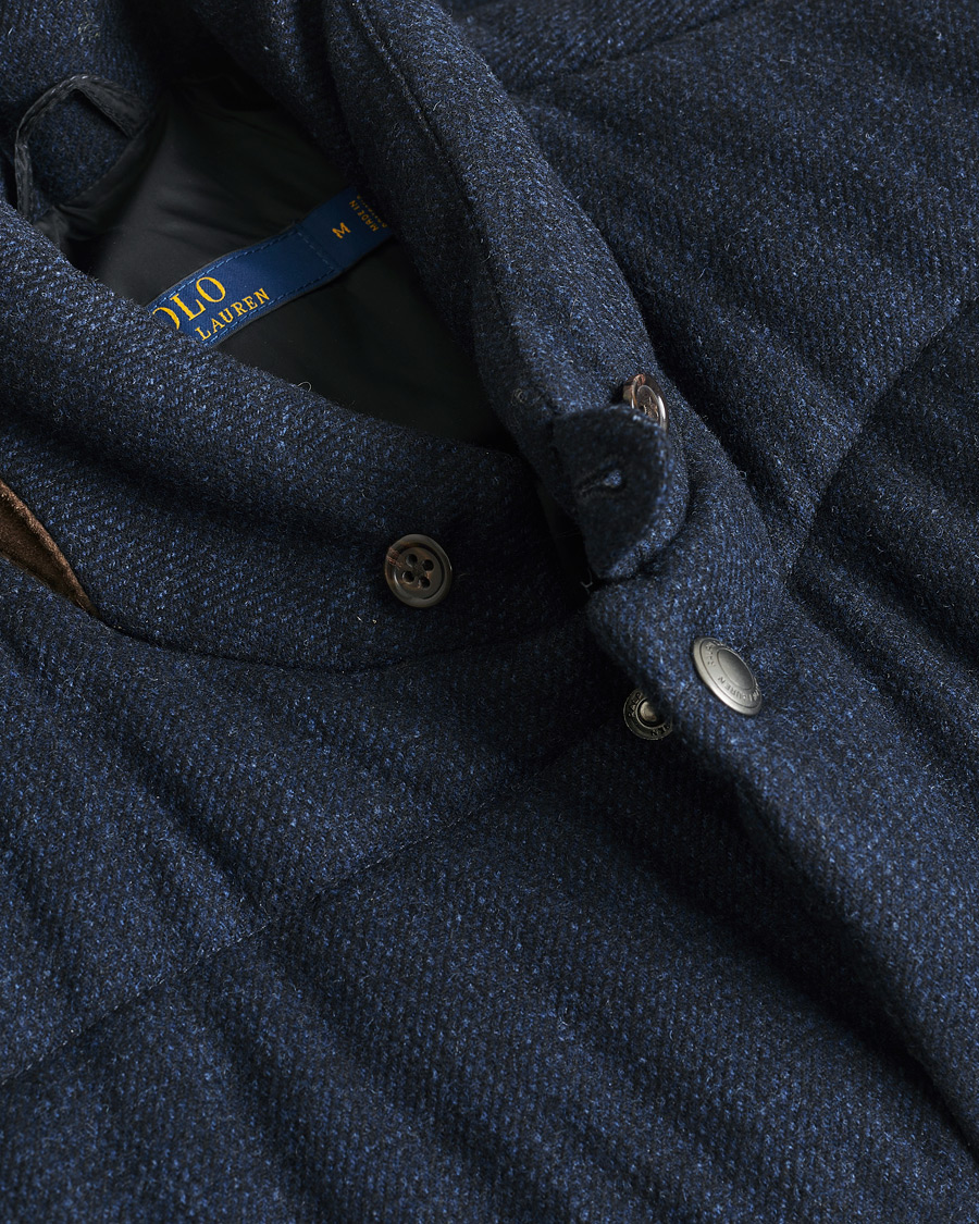 Men | Polo Ralph Lauren Flannel Wool Vest Navy M | Pre-owned | Polo Ralph Lauren Flannel Wool Vest Navy M