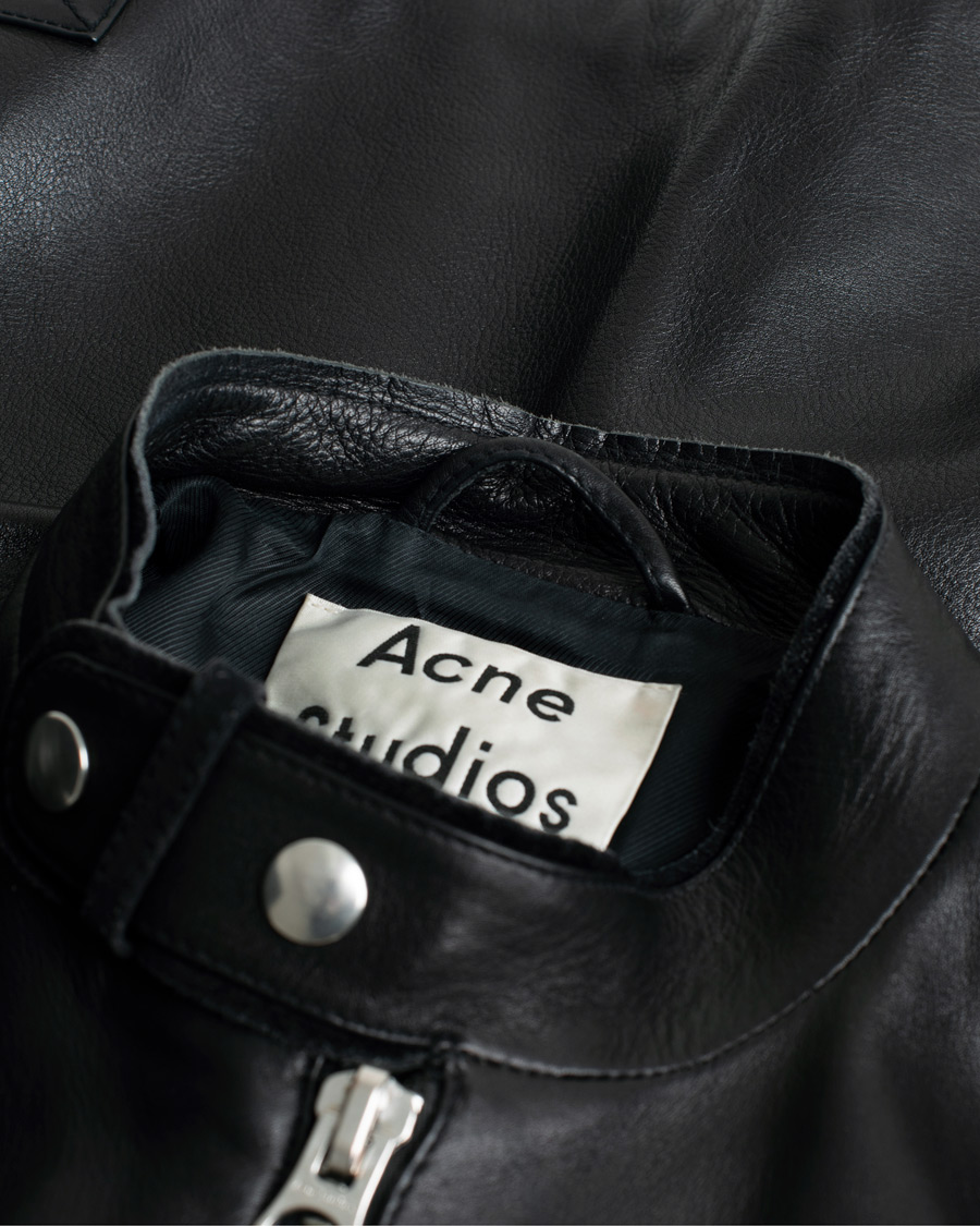 Acne Studios Biker Leather Jacket Black 46 at CareOfCarl.com