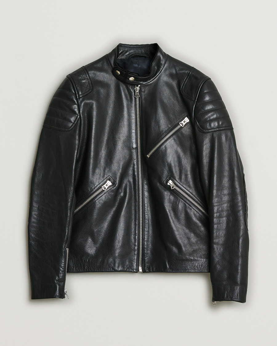 Acne Studios Oliver Leather Jacket Black 48 at CareOfCarl.com