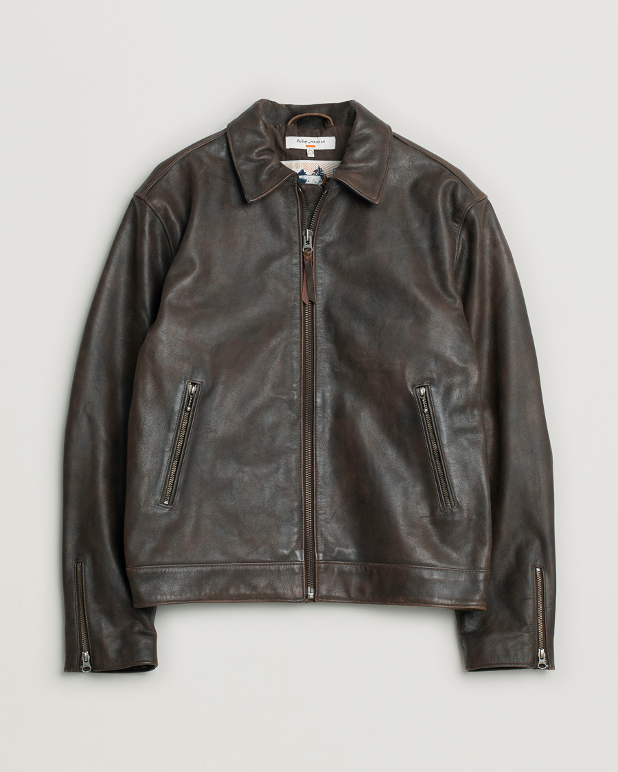 Men | Coats & Jackets | Pre-owned | Nudie Jeans Eddy Rider Leather Jacket Brown L