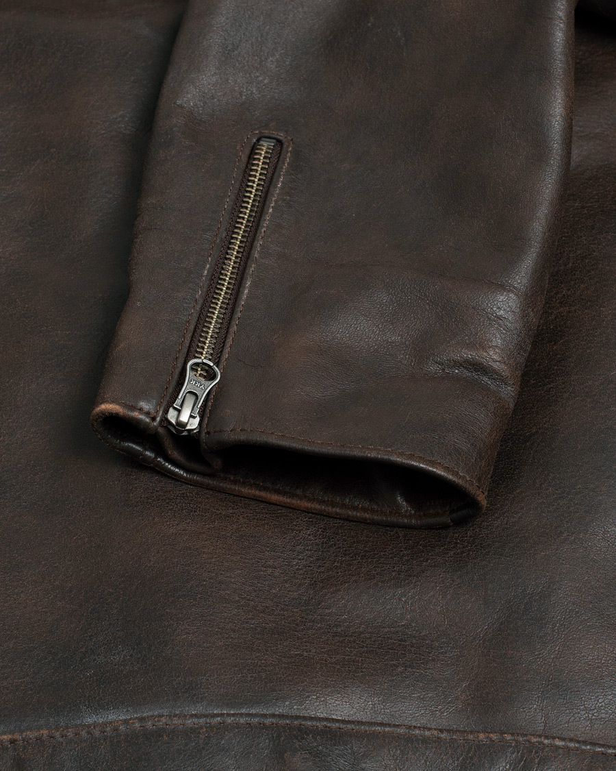 Nudie Jeans Eddy Rider Leather Jacket Brown L at CareOfCarl.com
