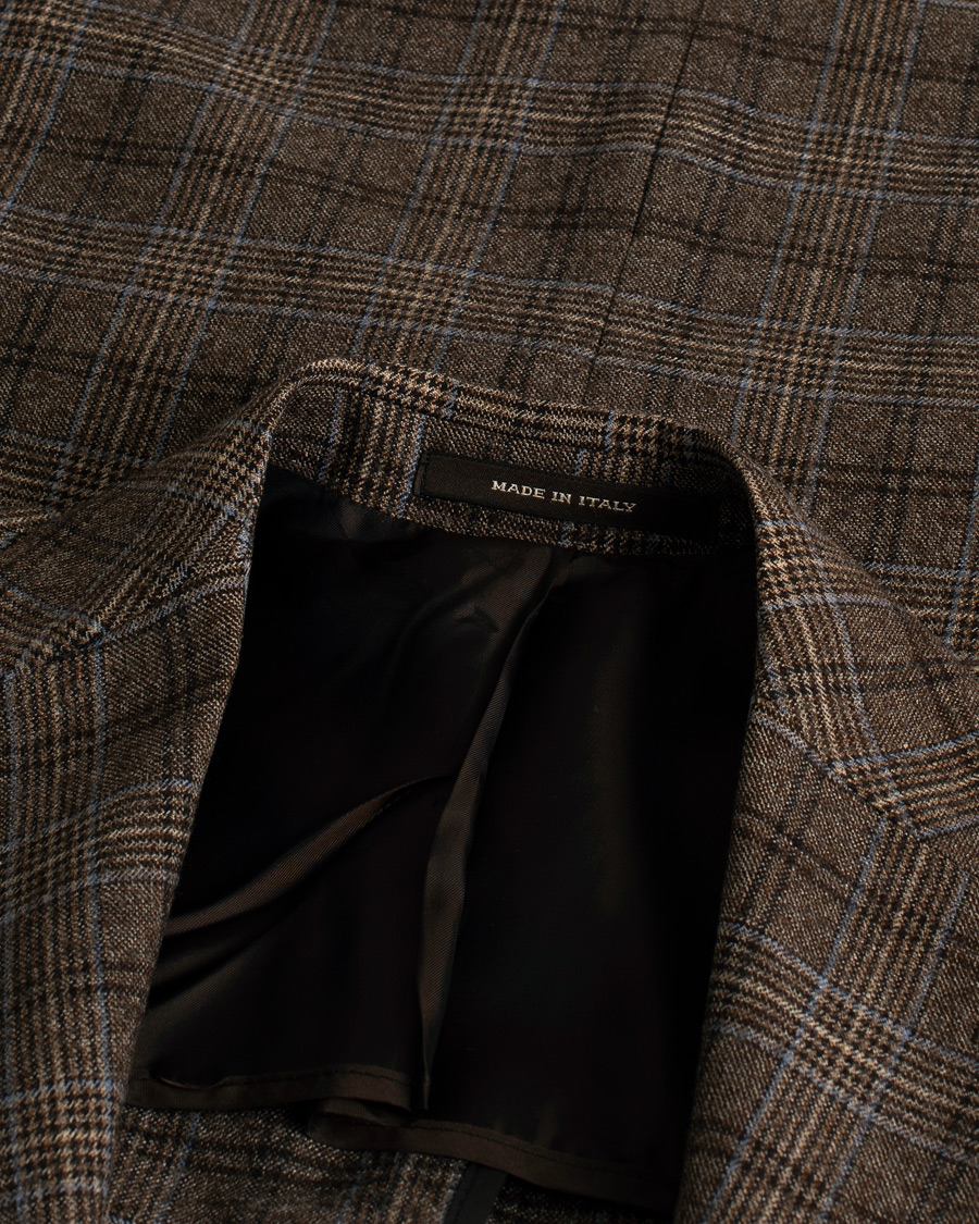 Tagliatore Check Wool Blazer Brown 48 at CareOfCarl.com