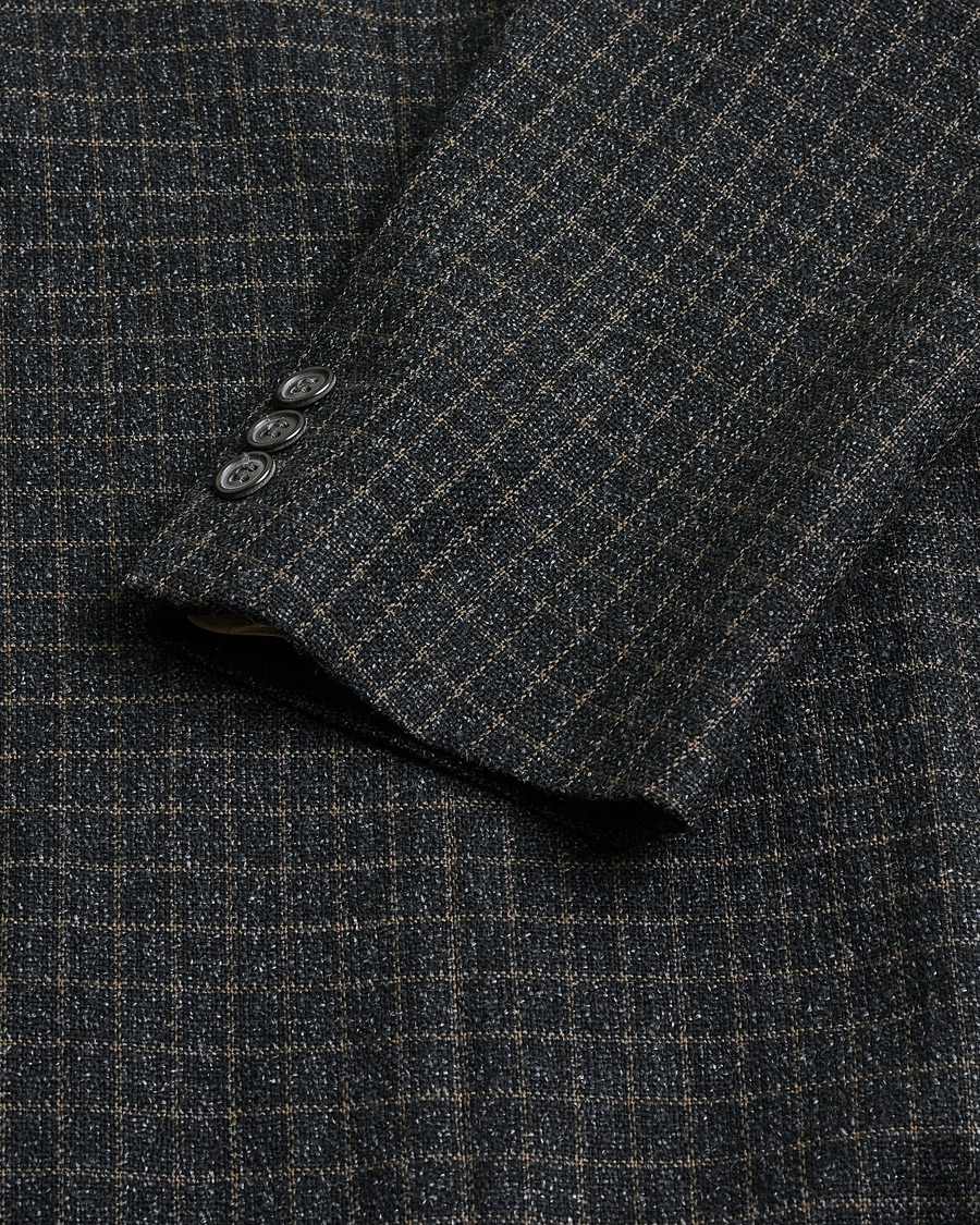 Men | Pre-owned Blazers | Pre-owned | Ermenegildo Zegna Vintage Wool Checked Blazer Dark Grey 50