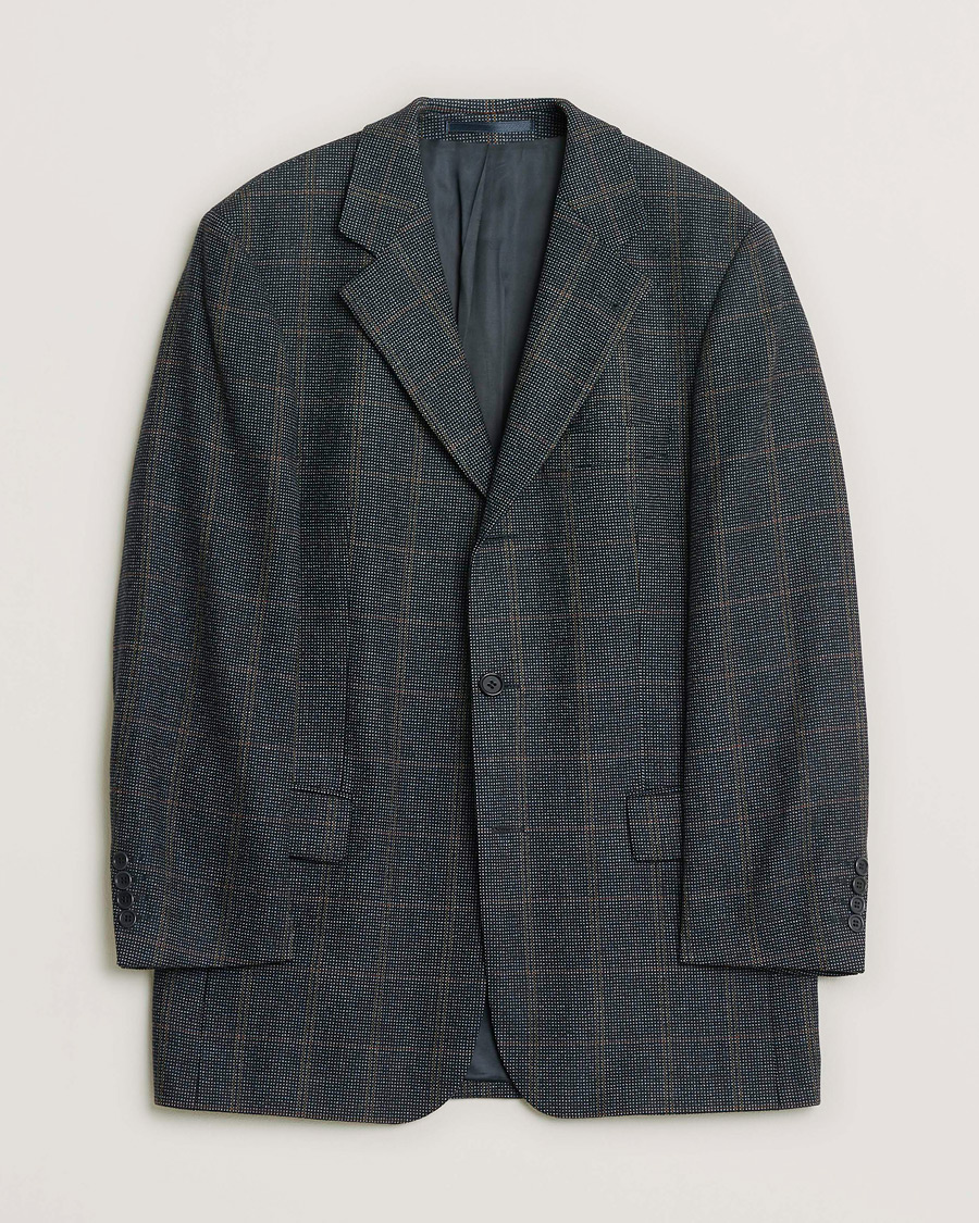 Men | Pre-owned Blazers | Pre-owned | BOSS Vintage Wool Checked Blazer Navy 48