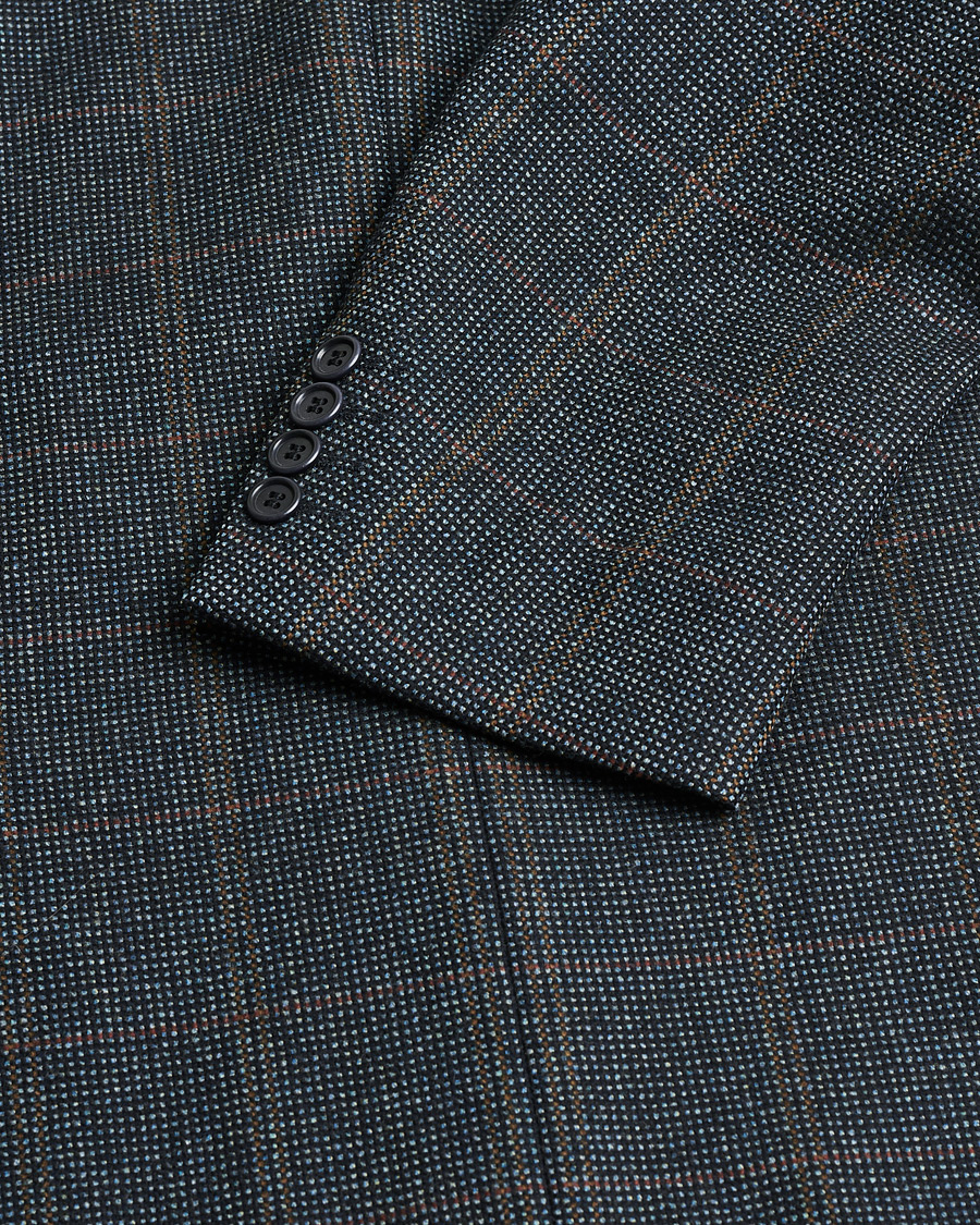 Men | Pre-owned Blazers | Pre-owned | BOSS Vintage Wool Checked Blazer Navy 48