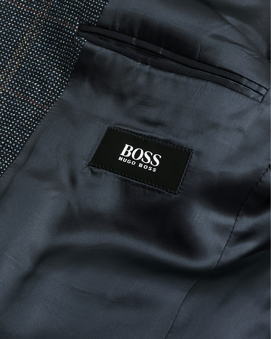 Men | Pre-owned Blazers | Pre-owned | BOSS Vintage Wool Checked Blazer Navy 48