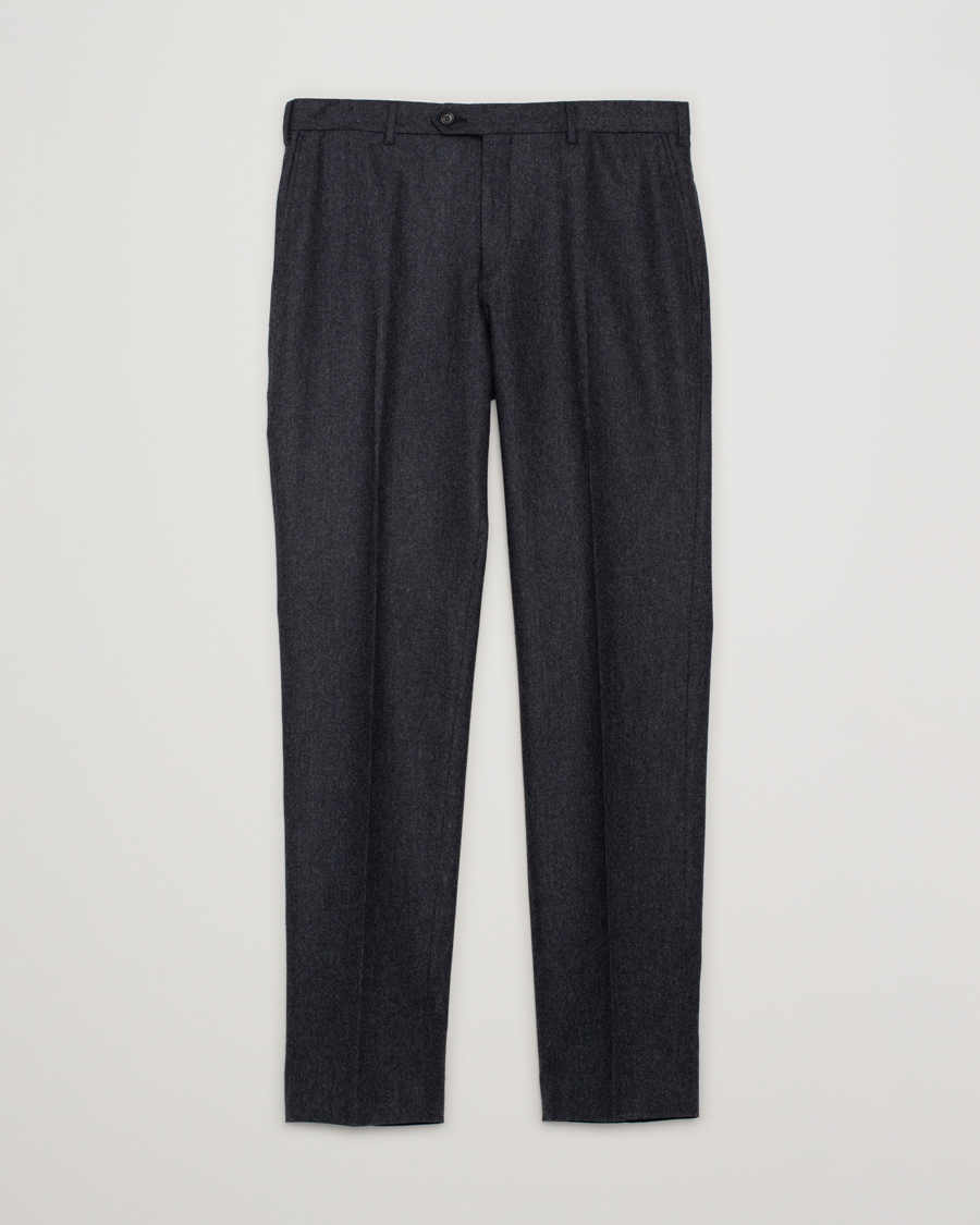 Men | Pal Zileri Straight Fit Flannel Trousers Dark Grey 50 | Pre-owned | Pal Zileri Straight Fit Flannel Trousers Dark Grey 50