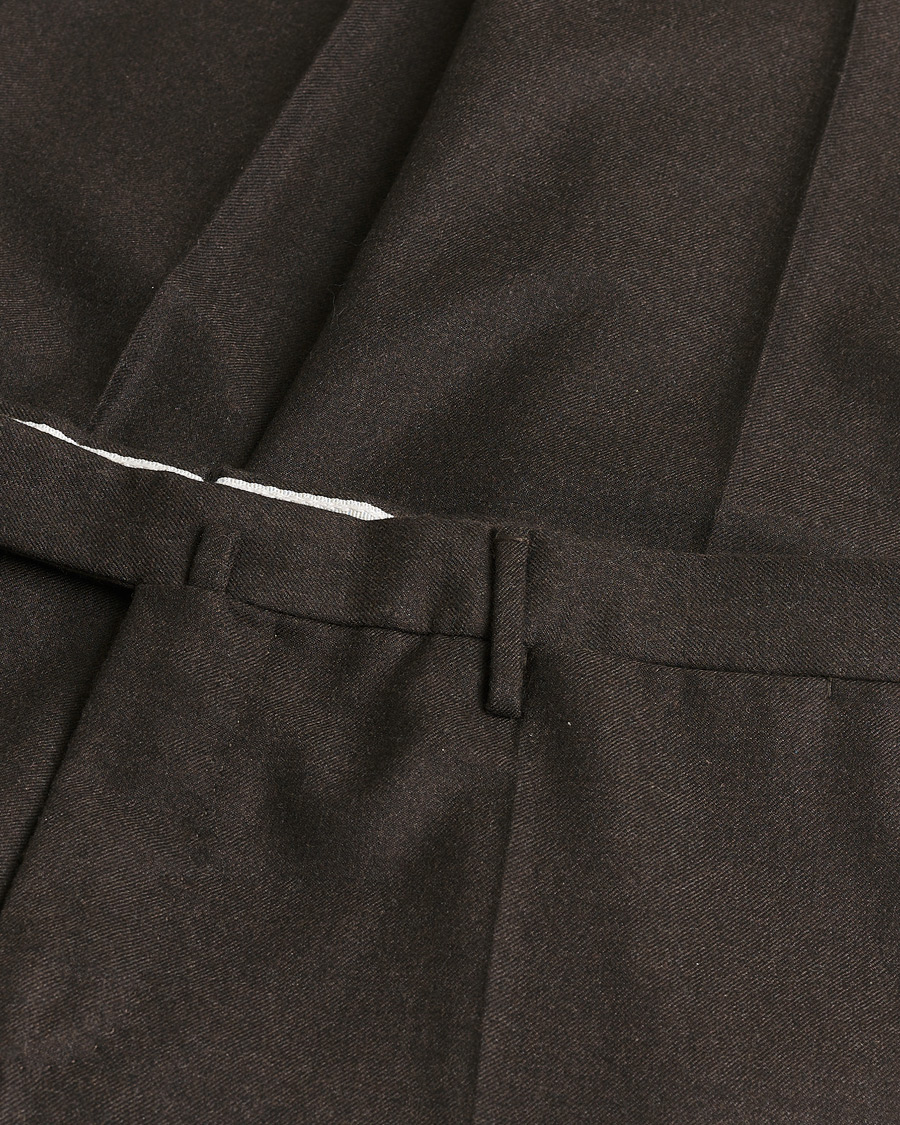 Men | Pre-owned Trousers | Pre-owned | Incotex Slim Fit Flannel Trousers Brown 50